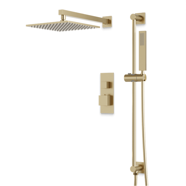Artos - Edge Thermostatic Shower Trim Kit with Hand Shower on Slide Bar