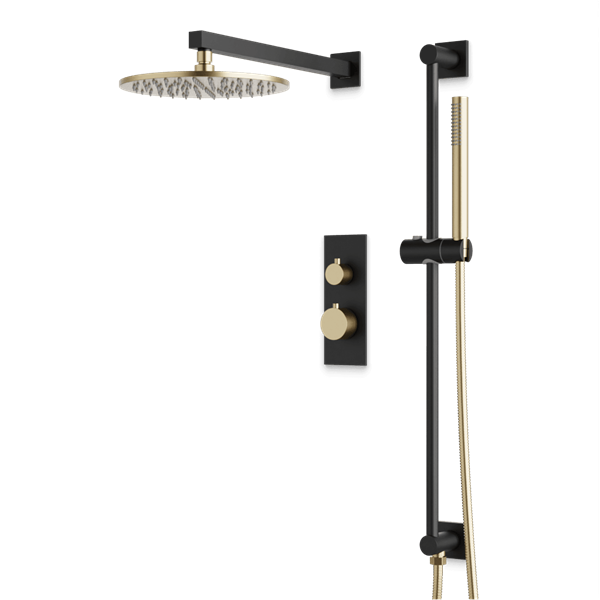 Artos - Otella Thermostatic Shower Trim Kit with Hand Shower on Slide Bar