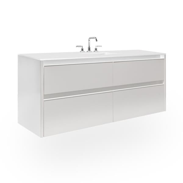 Lacava - Pronto Wall-Mount Under-Counter Vanity With Four Drawers And Plumbing Notch In Back