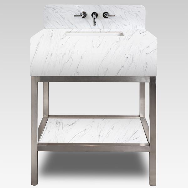 Lacava - Quadro Wall-Mount Stainless Steel Console With Shelf And Optional Backsplash