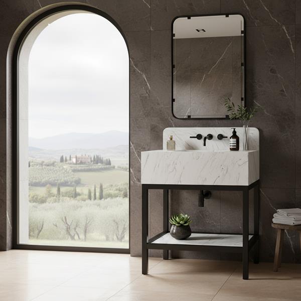 Lacava - Quadro Wall-Mount Stainless Steel Console With Shelf And Optional Backsplash