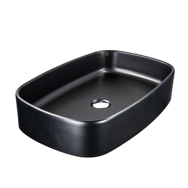 Nantucket Sinks - Italian Fireclay Rectangular Vanity Sink - Matte Black