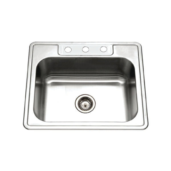 Hamat - Revive 25 Inch ADA Topmount Stainless Steel Single Bowl Kitchen Sink, 6 Inch Depth