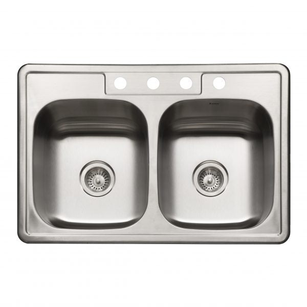 Hamat - Revive 33 Inch Topmount Stainless Steel Single Bowl Kitchen Sink, 7 Inch Depth