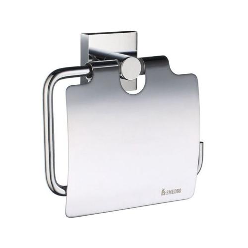 Smedbo - House Toilet Roll Holder With Cover in Polished Chrome