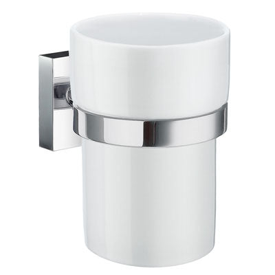 Smedbo - House Holder With Porcelain Tumbler.