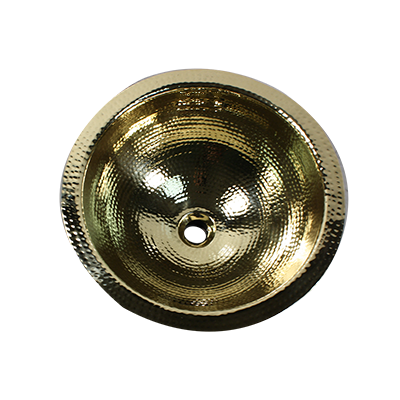 Nantucket Sinks - 13 Inch Hand Hammered Brass Round Undermount Bar Room Sink