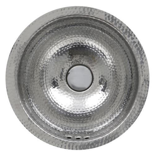 Nantucket Sinks - 13 Inch Hand Hammered Stailess Steel Round Undermount Bathroom Sink