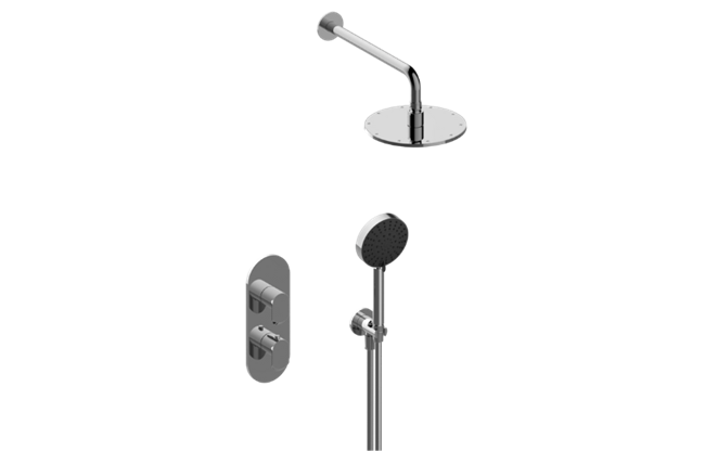 Graff - Phase M-Series Thermostatic Shower System - Shower with Handshower - Trim Only