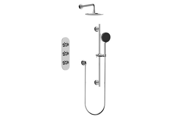 Graff - Cameo M-Series Thermostatic Shower System - Shower with Handshower - Trim Only