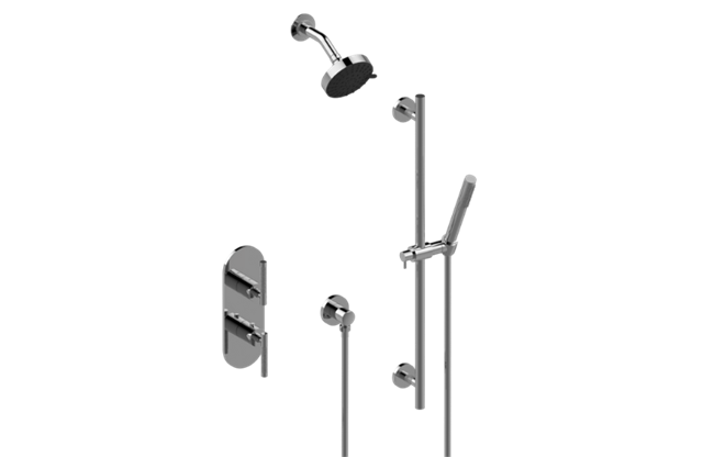 Graff - Harley M-Series Thermostatic Shower System - Shower with Handshower - Trim Only