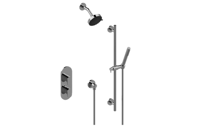 Graff - Ametis M-Series Thermostatic Shower System - Shower with Handshower - Trim Only