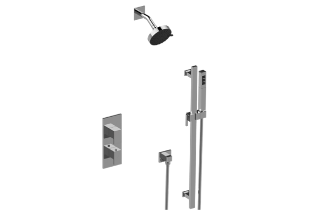 Graff - Solar M-Series Thermostatic Shower System - Shower with Handshower - Trim Only