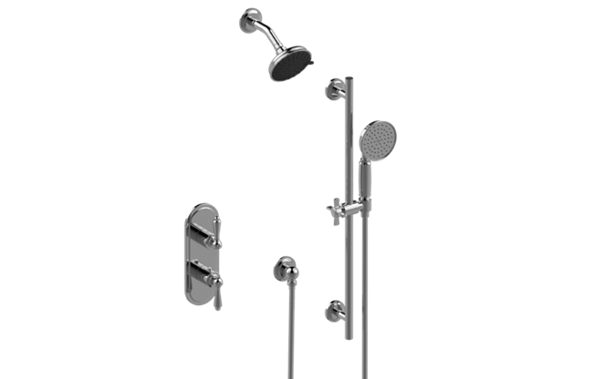 Graff - Camden M-Series Thermostatic Shower System - Shower with Handshower - Trim Only