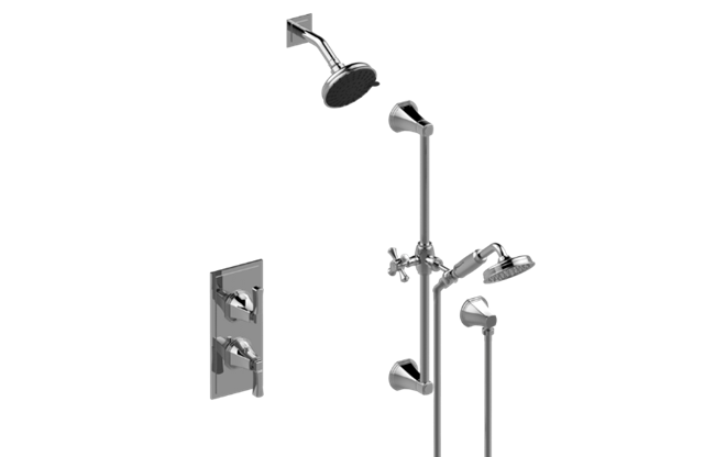 Graff - Finezza UNO M-Series Thermostatic Shower System - Shower with Handshower - Trim Only