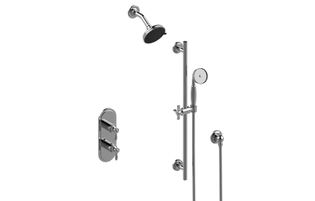 Graff - Topaz M-Series Thermostatic Shower System - Shower with Handshower - Trim Only