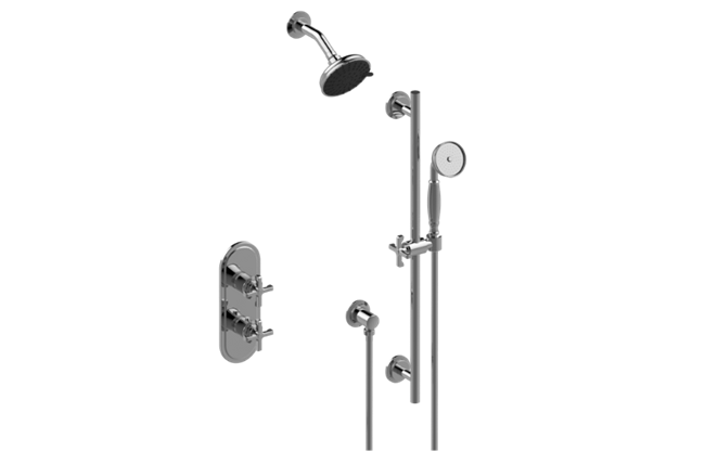 Graff - Vignola M-Series Thermostatic Shower System - Shower with Handshower - Trim Only
