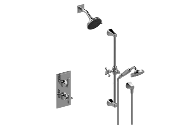Graff - Finezza UNO M-Series Thermostatic Shower System - Shower with Handshower - Trim Only