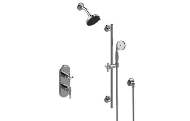 Graff - Lauren M-Series Thermostatic Shower System - Shower with Handshower - Trim Only