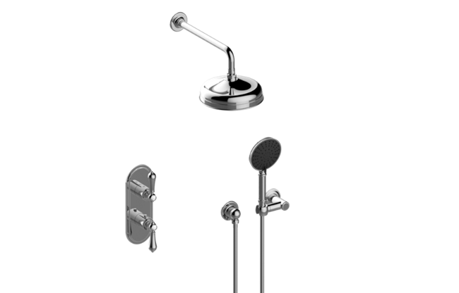 Graff - Adley M-Series Thermostatic Shower System - Shower with Handshower - Trim Only