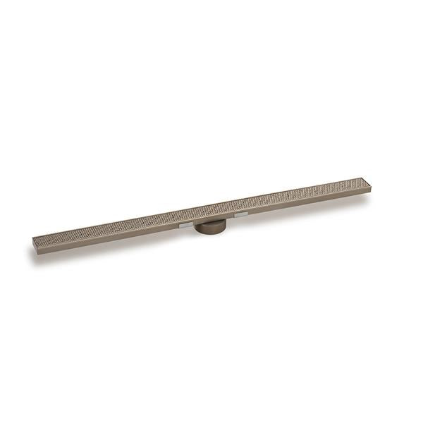 Infinity Drain - 60 Inch S-Stainless Steel Series High Flow Complete Kit with 2 1/2 Inch Adhesion Style Grate