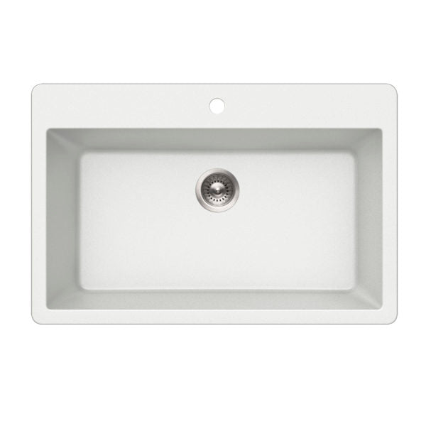 Hamat - SiOStone 33 Inch Granite Topmount Large Single Bowl Kitchen Sink