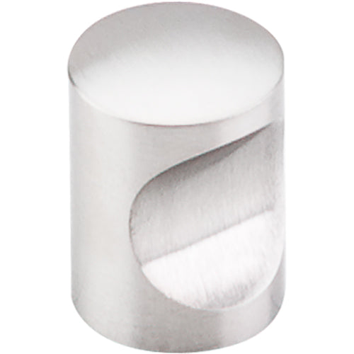 Top Knobs - Indent 13/16 Inch Diameter Round Knob - Brushed Stainless Steel