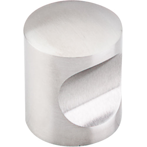 Top Knobs - Indent 1 Inch Diameter Round Knob - Brushed Stainless Steel