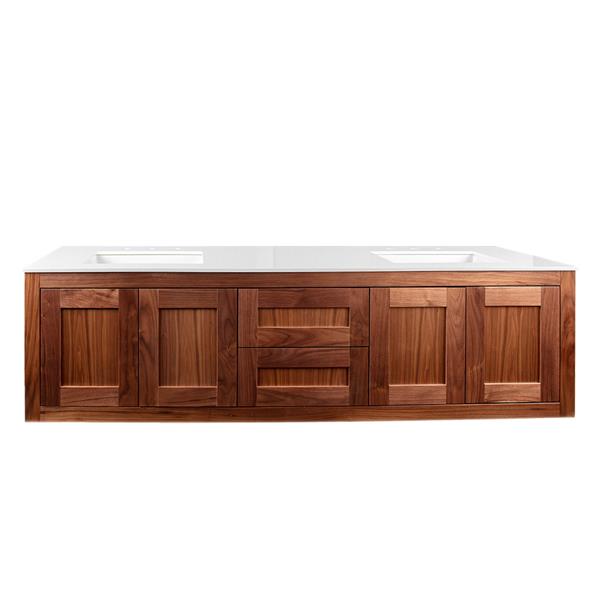 Lacava - Stile Wall-Mount Under-Counter Double Vanity With Two Sets Of Doors(Knobs Included)On Both Sides