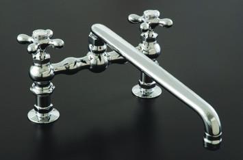 Strom Living - Columbia Kitchen Faucet with Swivel Spout and Cross Handles