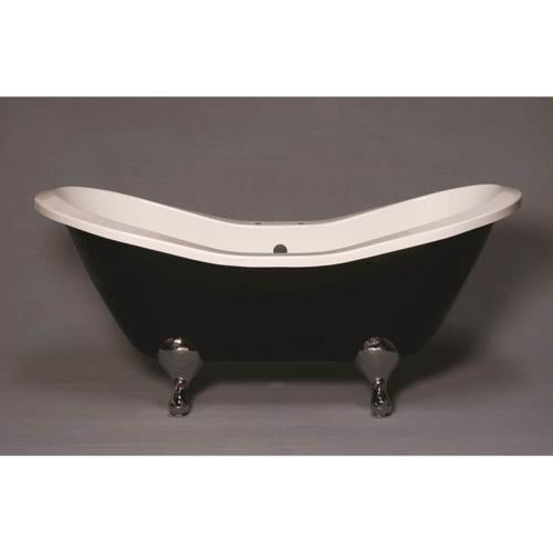 Strom Living - The Alpine Black And White 6' Acrylic Peg Leg Double Ended Slipper Tub