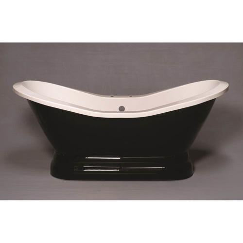 Strom Living - The Echo Black & White 6' Acrylic Double Ended Slipper Tub On Pedestal