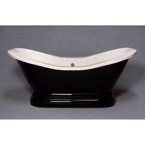 Strom Living - The Echo Black & White 6' Acrylic Double Ended Slipper Tub On Pedestal