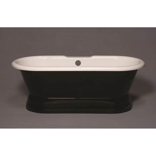 Strom Living - The Champlain Black & White 5 1/2' Acrylic Dual Tub On Pedestal