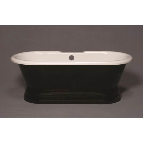 Strom Living - The Champlain Black & White 5 1/2' Acrylic Dual Tub On Pedestal