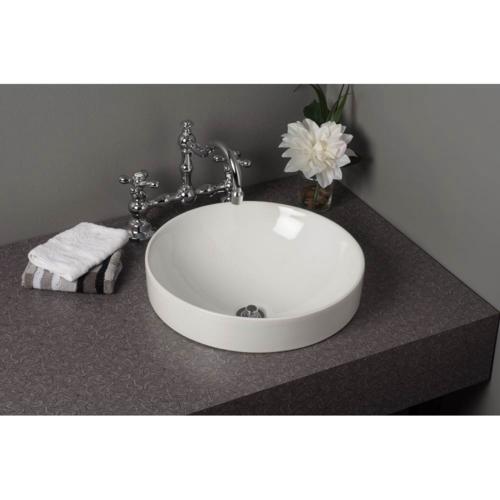 Strom Living - Fireclay Round Semi Drop-In Lavatory Sink
