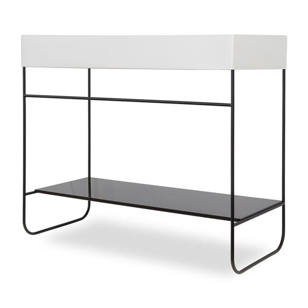 Lacava - Suave Floor-Standing Welded Metal Console Stand With A Towel Bar And Shelf