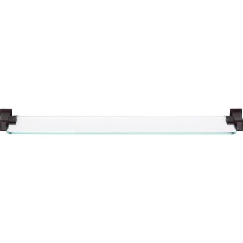 Atlas Homewares - Sutton Place Bath Glass Shelf 24 Inches Brushed Nickel