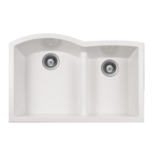 Hamat - SiOStone 33 Inch Undermount Double Bowl Granite Kitchen Sink