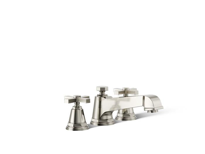 Kohler - Pinstripe Pure Deck-Mount Bath Faucet Trim With Cross Handles