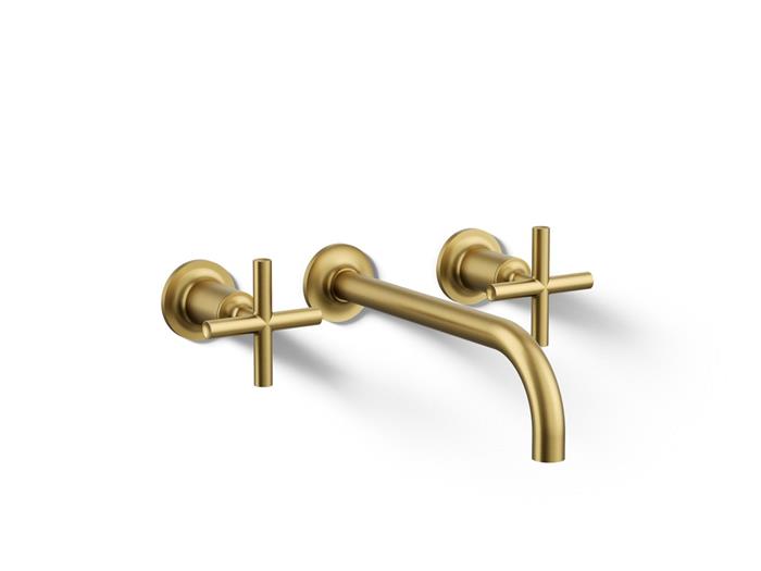 Kohler - Purist Wall-Mount Bathroom Sink Faucet Trim With Cross Handles, 1.2 Gpm