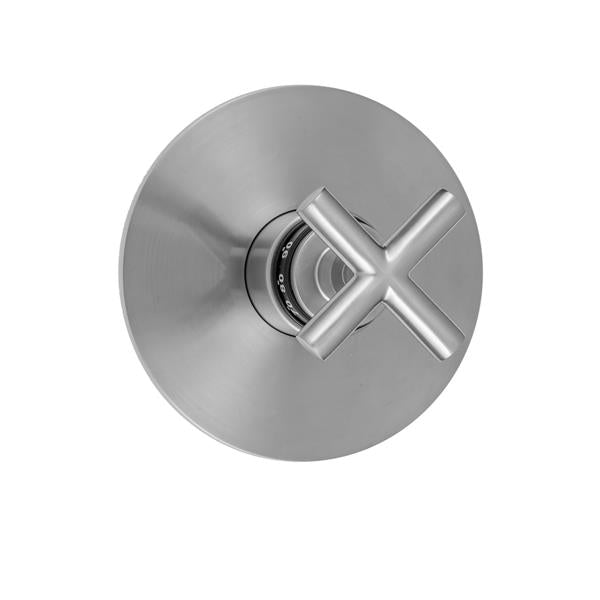 Jaclo - Round Plate With Contempo Hub Base Cross Handle Trim For Thermostatic Valves (J-TH34 & J-TH12)