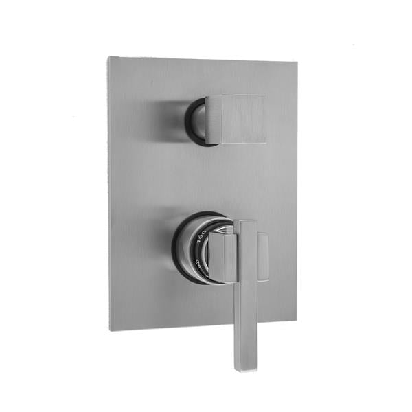 Jaclo - Rectangle Plate with CUBIX® Lever Thermostatic Valve with Cube Built-in 2-Way Or 3-Way Diverter/Volume Controls (J-TH34-686 / J-TH34-687 / J-TH34-688 / J-TH34-689)