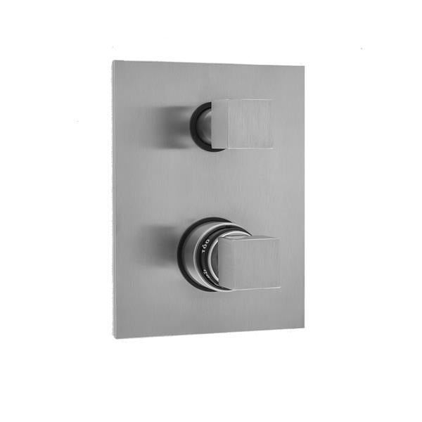 Jaclo - Rectangle Plate with CUBIX® Cube Thermostatic Valve with Cube Built-in 2-Way Or 3-Way Diverter/Volume Controls (J-TH34-686 / J-TH34-687 / J-TH34-688 / J-TH34-689)