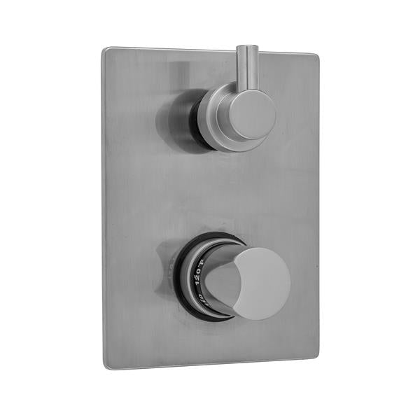 Jaclo - Rectangle Plate with Thumb Thermostatic Valve with Contempo Short Peg Lever Built-in 2-Way Or 3-Way Diverter/Volume Controls (J-TH34-686 / J-TH34-687 / J-TH34-688 / J-TH34-689)