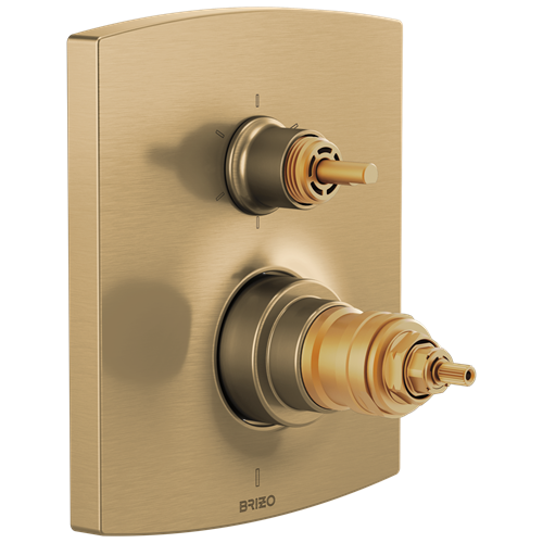 Brizo - Kintsu TempAssure Thermostatic Valve with Integrated 6-Function Diverter Trim - Less Handles