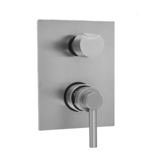 Jaclo - Rectangle Plate with Contempo Low Lever Thermostatic Valve with Thumb Built-in 2-Way Or 3-Way Diverter/Volume Controls (J-TH34-686 / J-TH34-687 / J-TH34-688 / J-TH34-689)
