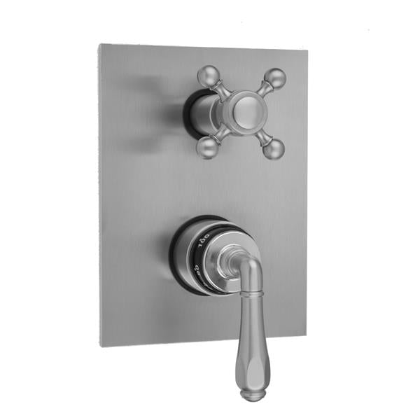 Jaclo - Rectangle Plate with Smooth Lever Thermostatic Valve with Ball Cross Built-in 2-Way Or 3-Way Diverter/Volume Controls (J-TH34-686 / J-TH34-687 / J-TH34-688 / J-TH34-689)