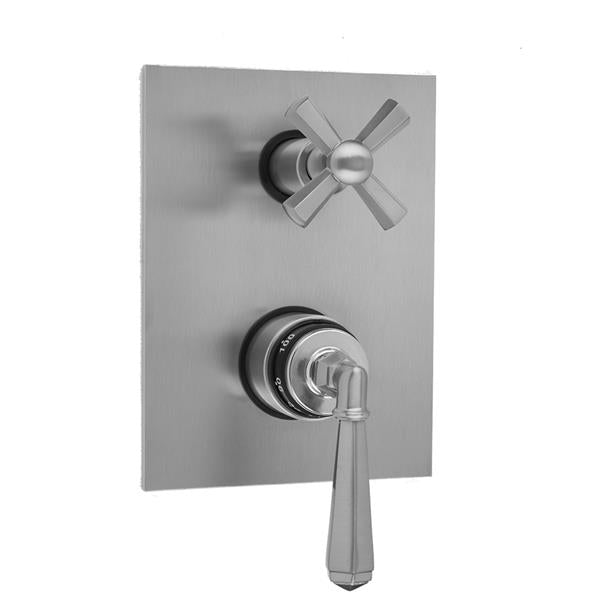 Jaclo - Rectangle Plate with Hex Lever Thermostatic Valve with Hex Cross Built-in 2-Way Or 3-Way Diverter/Volume Controls (J-TH34-686 / J-TH34-687 / J-TH34-688 / J-TH34-689)