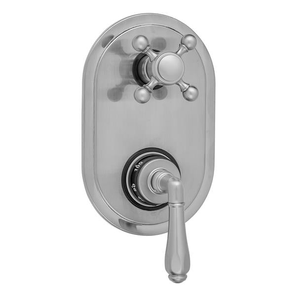 Jaclo - Oval Plate with Smooth Lever Thermostatic Valve with Ball Cross Built-in 2-Way Or 3-Way Diverter/Volume Controls (J-TH34-686 / J-TH34-687 / J-TH34-688 / J-TH34-689)